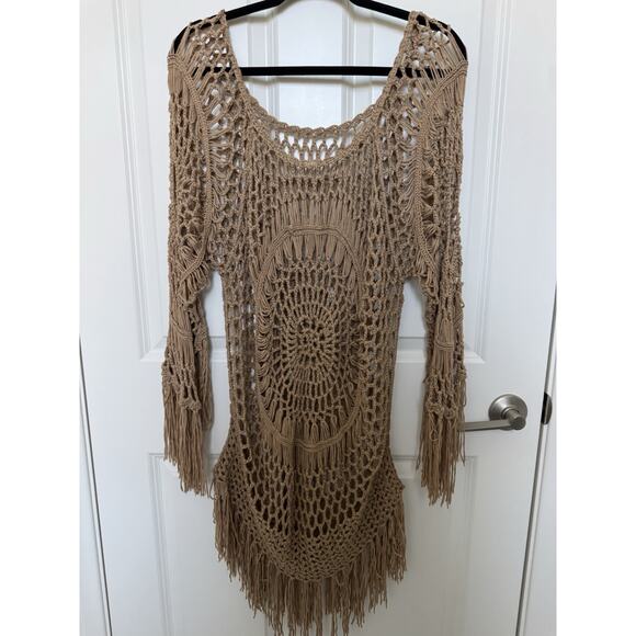 Beach Wear Cover Up Beige Size 16W - Picture 1 of 8